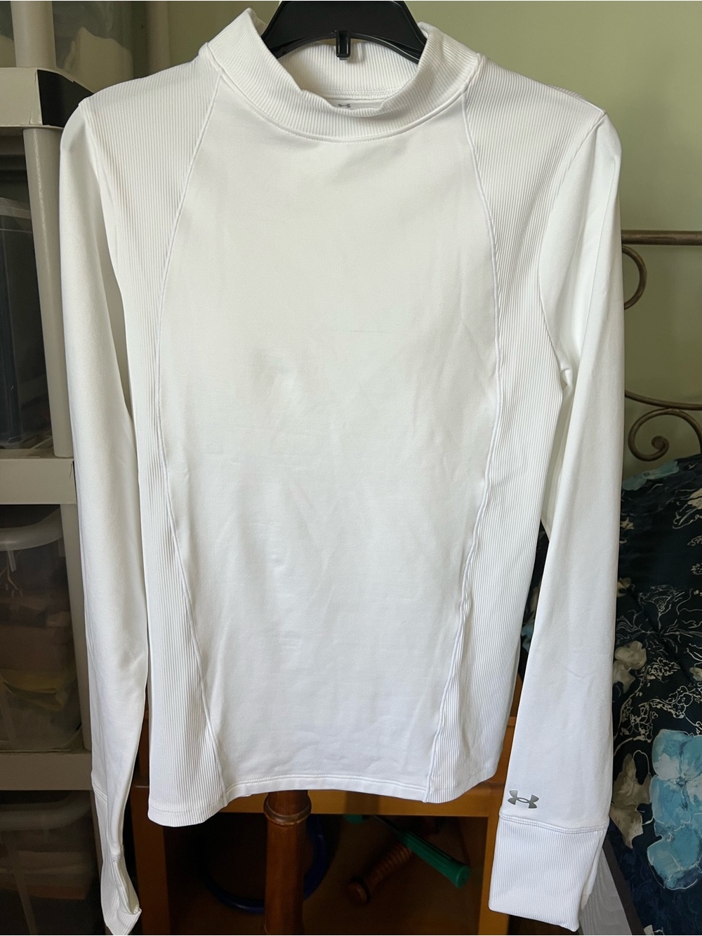 Under Armour White Mock Neck Long Sleeve Performance Shirt